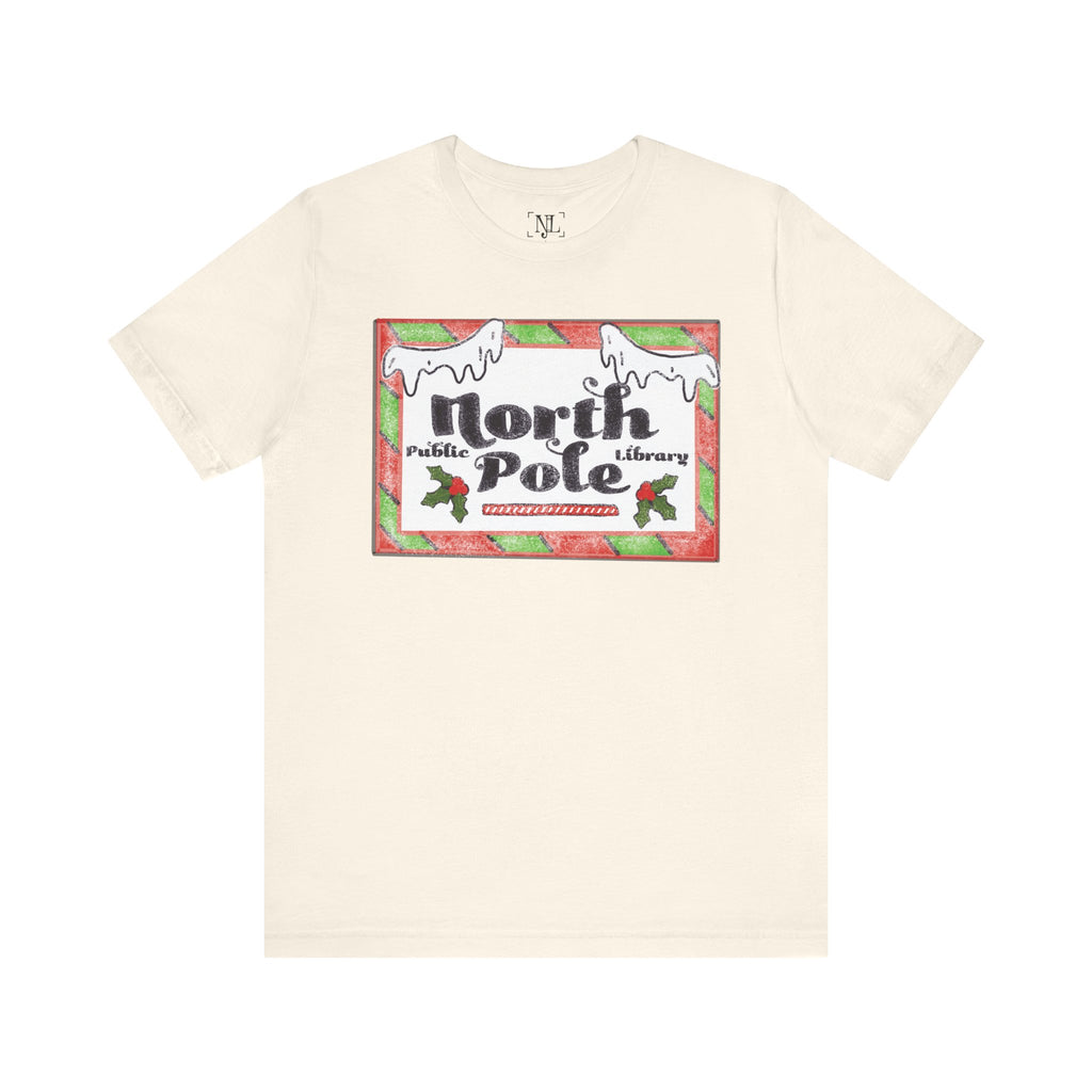 North Pole Library Short Sleeve Christmas Tee