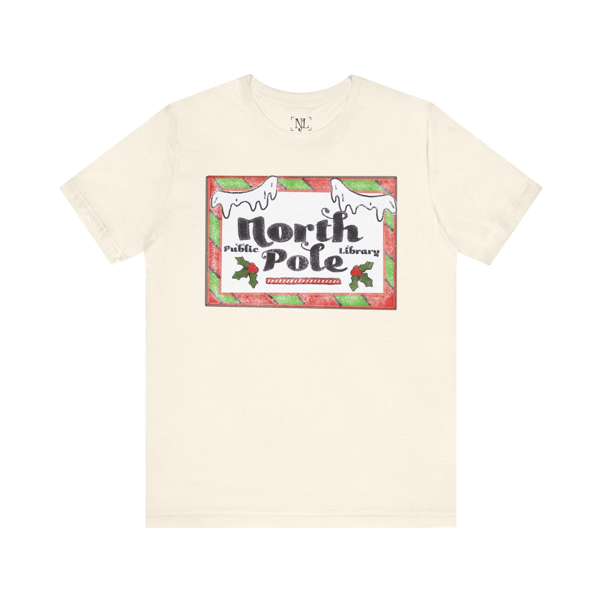 North Pole Library Short Sleeve Christmas Tee