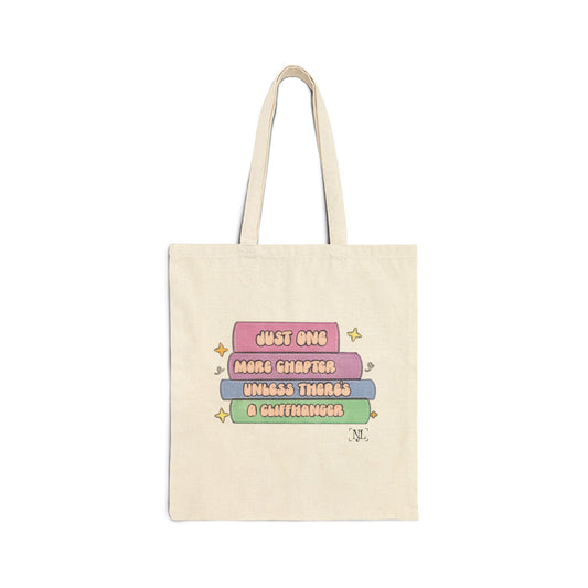 Book Lover Canvas Tote - "Just One More Chapter"
