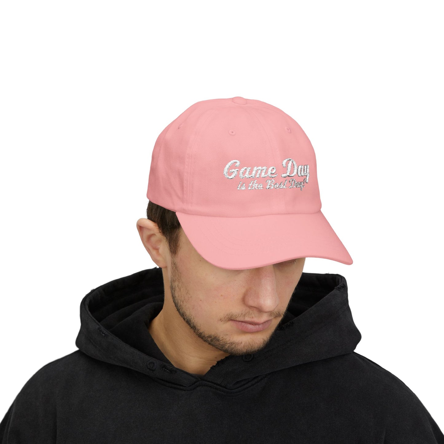 Baseball Hat "Game Day is the Best Day!" White Text Embroidered