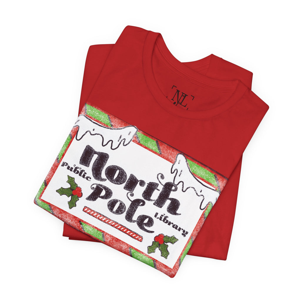 North Pole Library Short Sleeve Christmas Tee