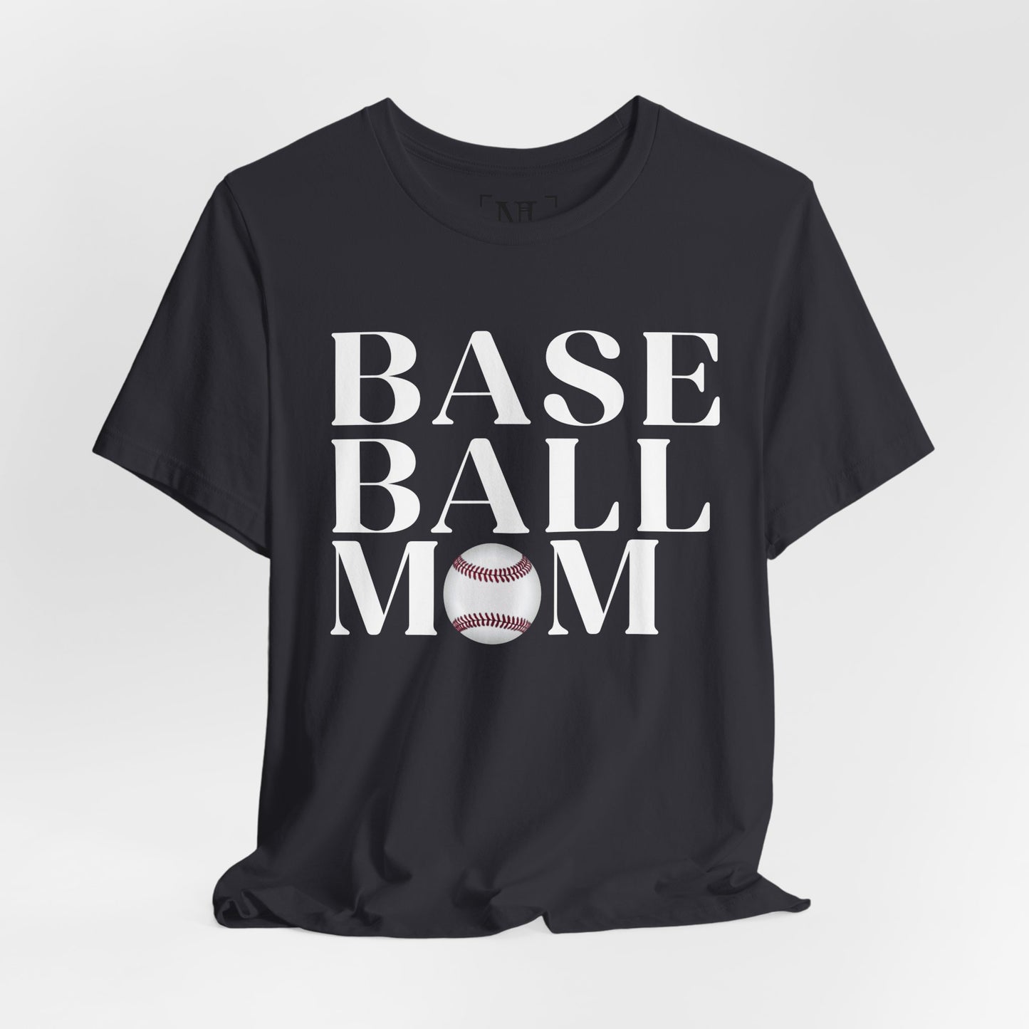 Baseball Mom T-Shirt – Retro Script with Baseball Graphic