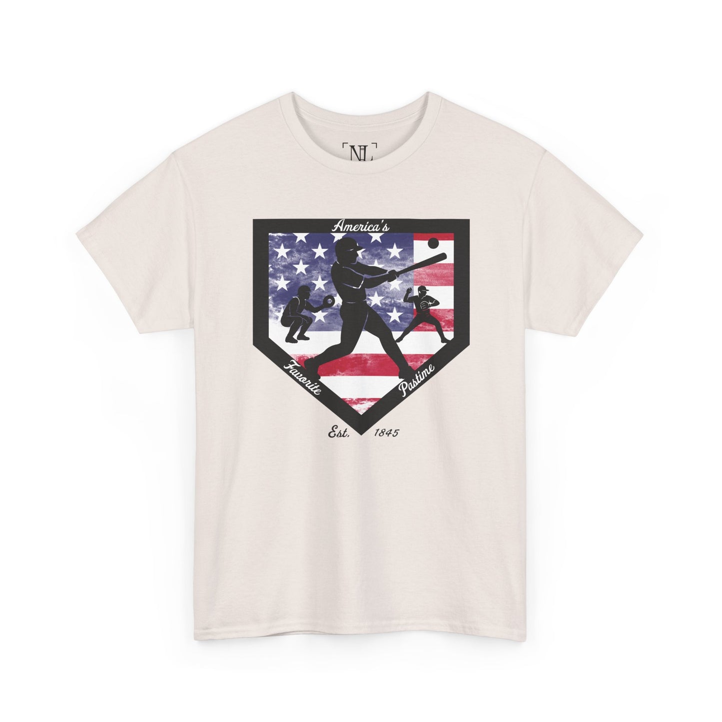 Baseball Home Plate American Flag T‑Shirt – America's Favorite Pastime Design