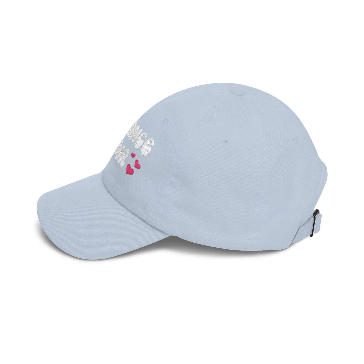 "Romance Reader" - Embroidered Literary Dad Cap (White Text with Maroon Hearts)