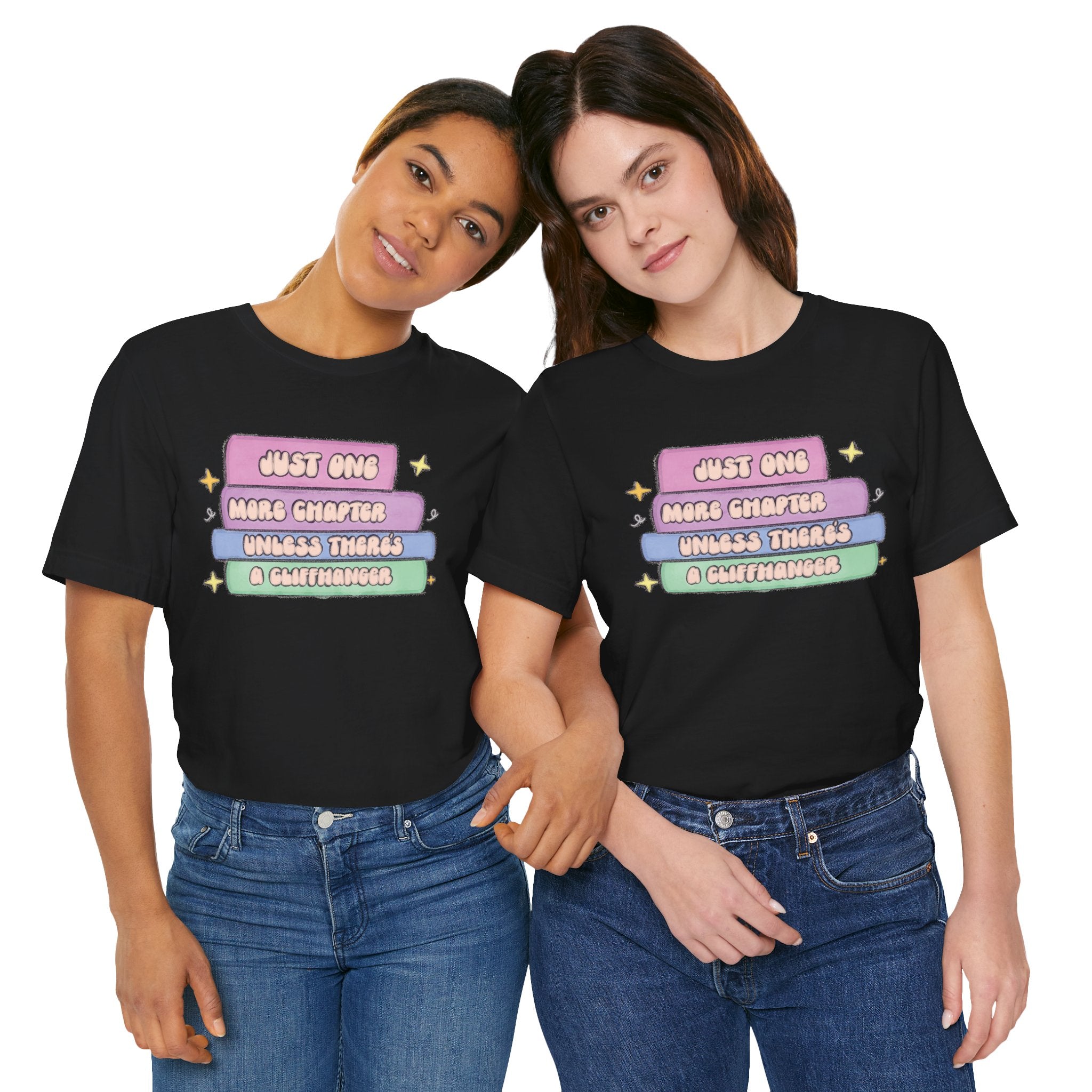 Book Lover Tee — "Just One More Chapter Unless There’s A Cliffhanger" Pastel Graphic