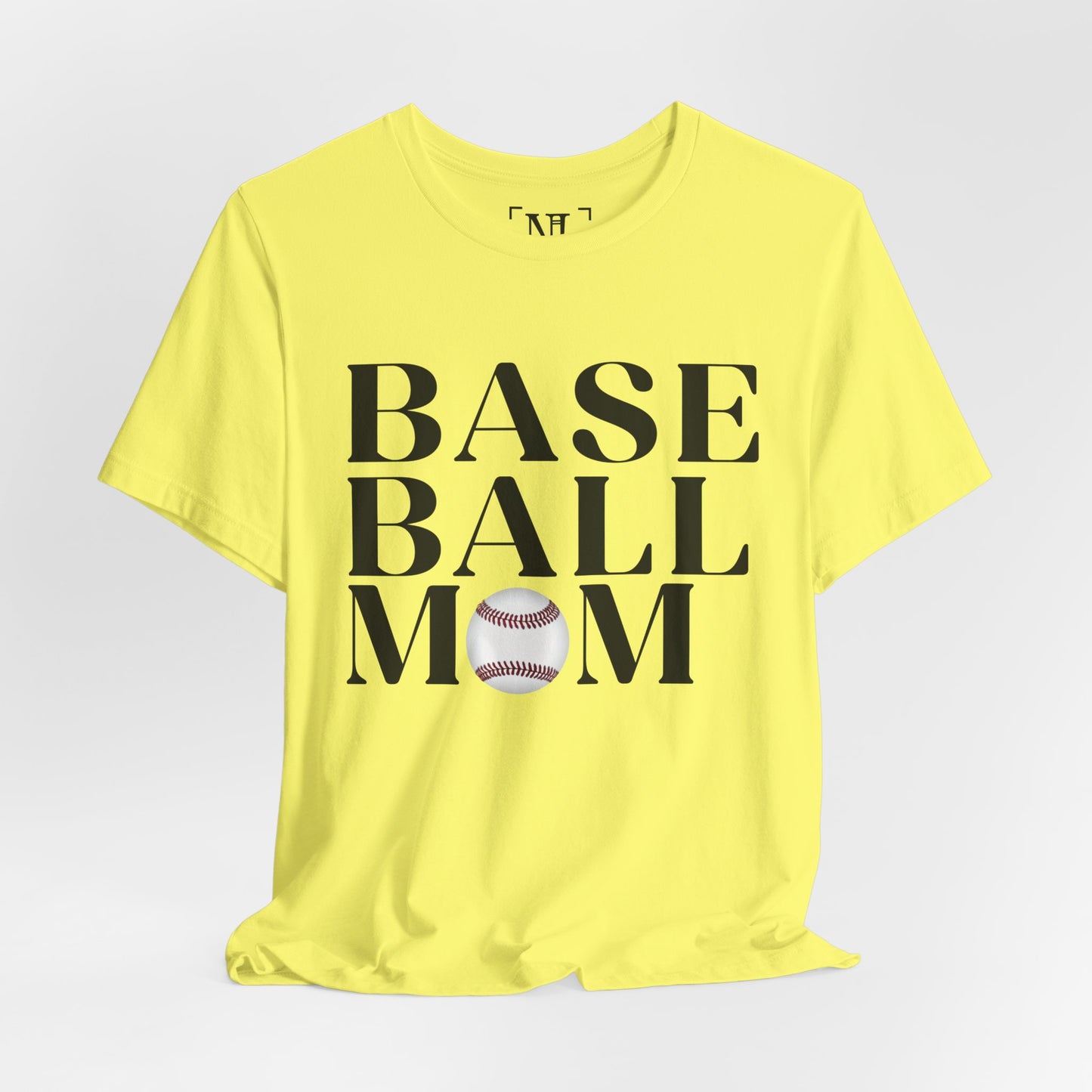 Baseball Mom T-Shirt – Retro Script with Baseball Graphic