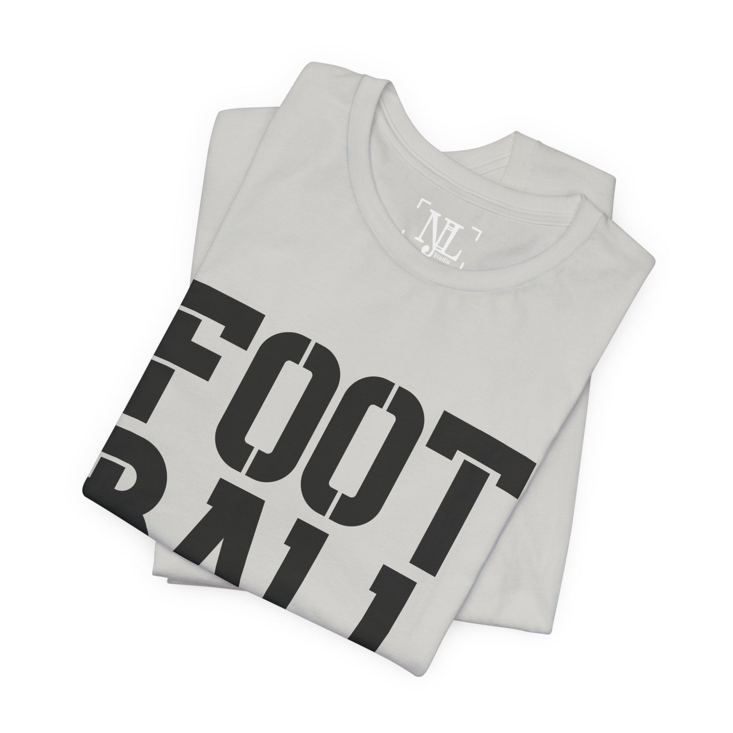 Football Mom T-Shirt – Bold Stacked Text with Football Graphic