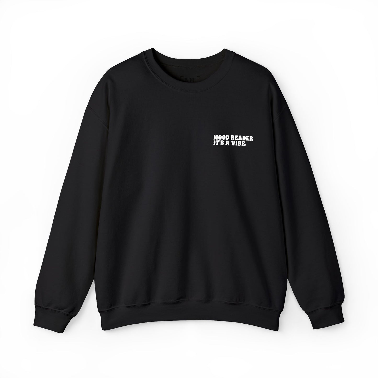 "Mood Reader. It's a Vibe - Embroidered Literary Crewneck Sweatshirt (White Text)