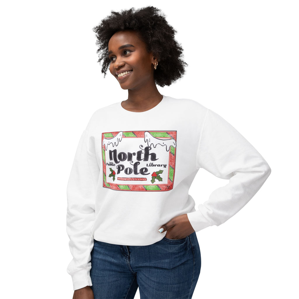 North Pole Library Christmas Crewneck Sweatshirt