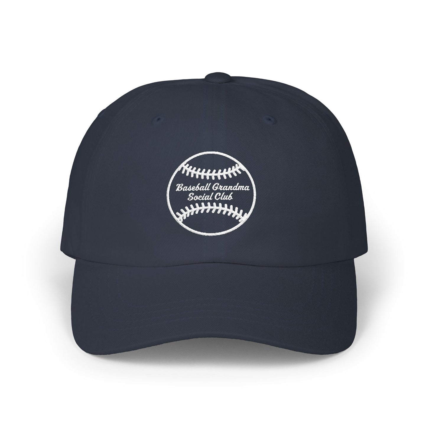 Baseball Grandma Social Club - Dad Cap White Embroidered