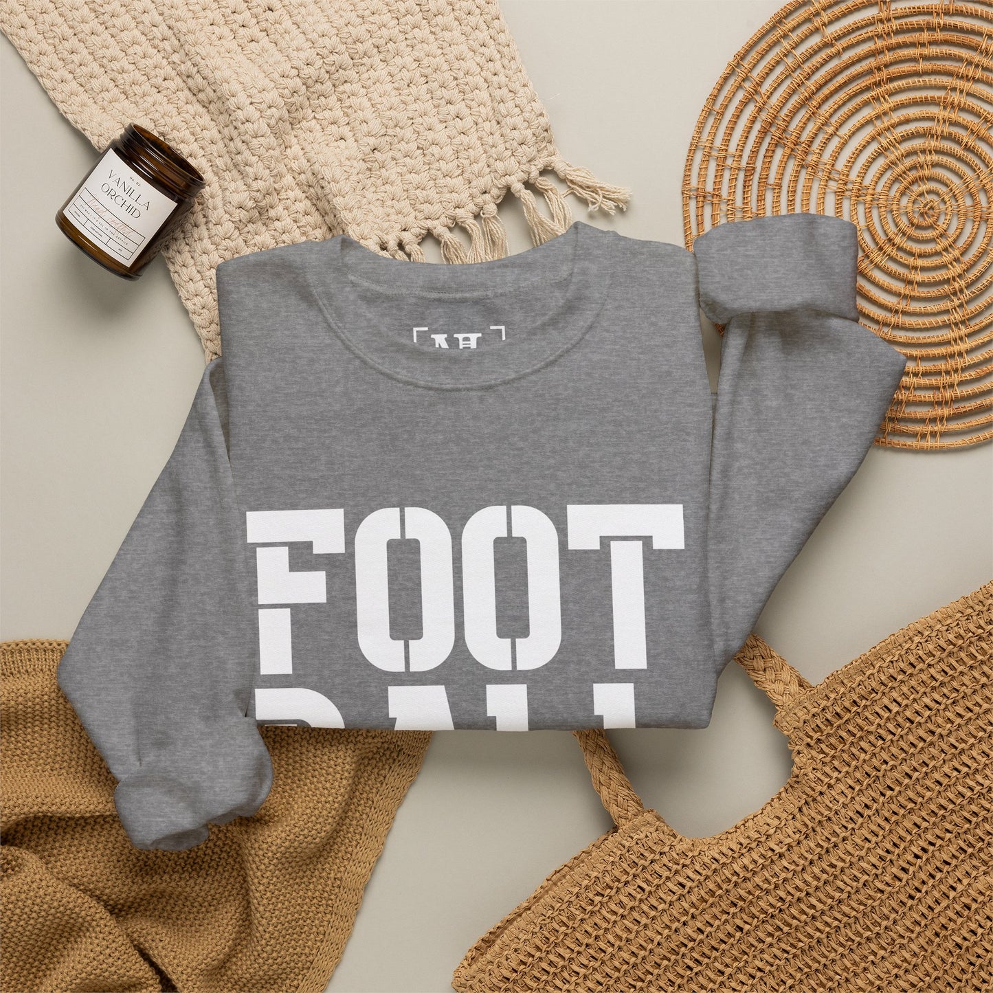 Football Mom Crewneck Sweatshirt (White Text)
