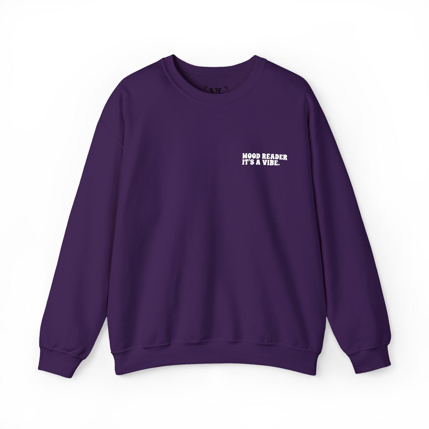 "Mood Reader. It's a Vibe - Embroidered Literary Crewneck Sweatshirt (White Text)