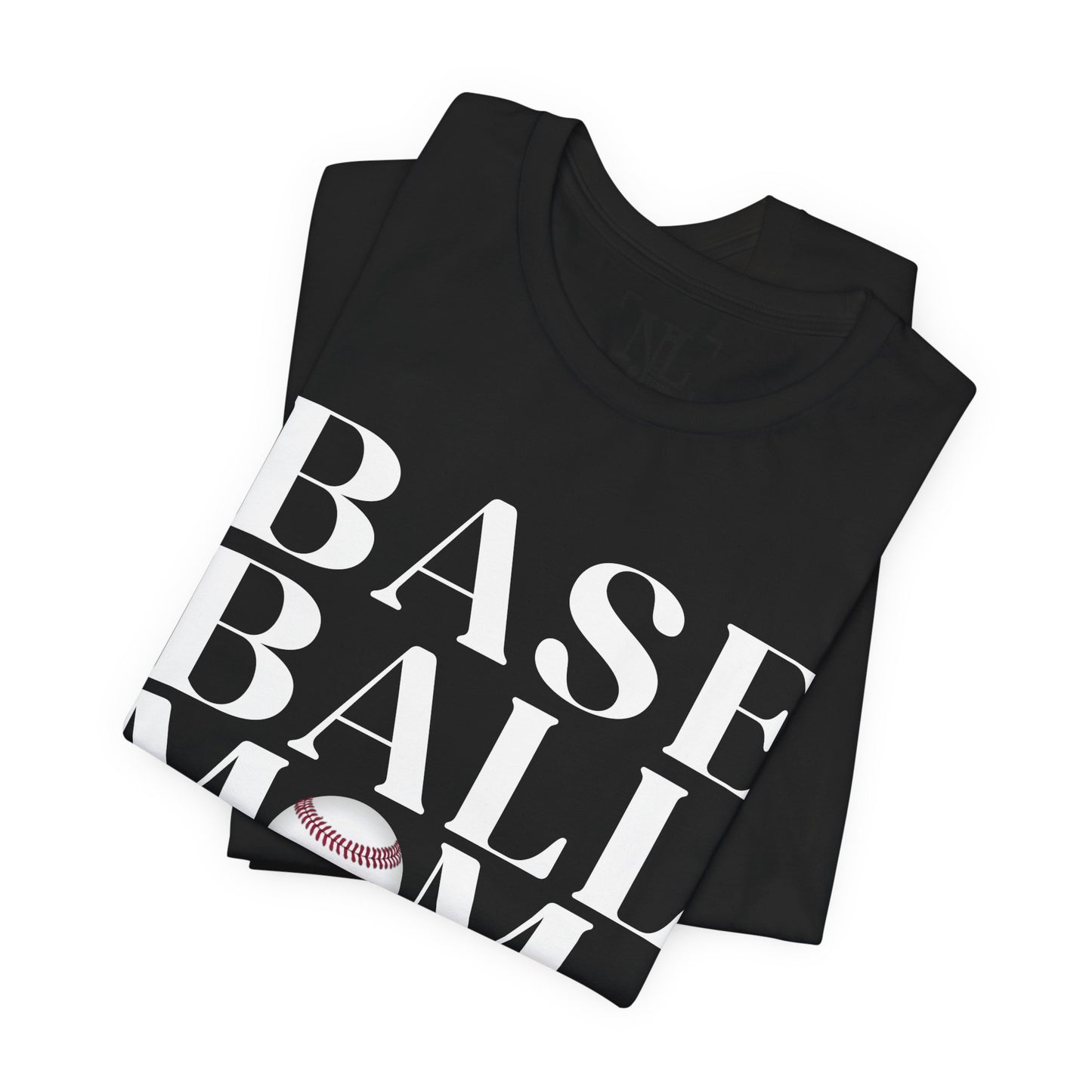Baseball Mom T-Shirt – Retro Script with Baseball Graphic