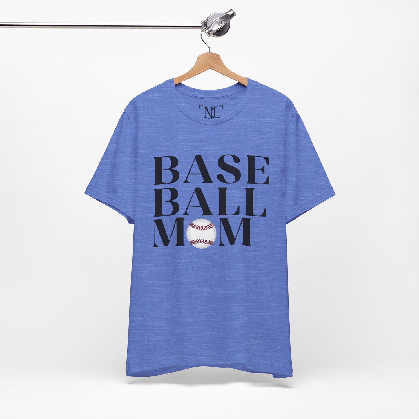Baseball Mom T-Shirt – Retro Script with Baseball Graphic