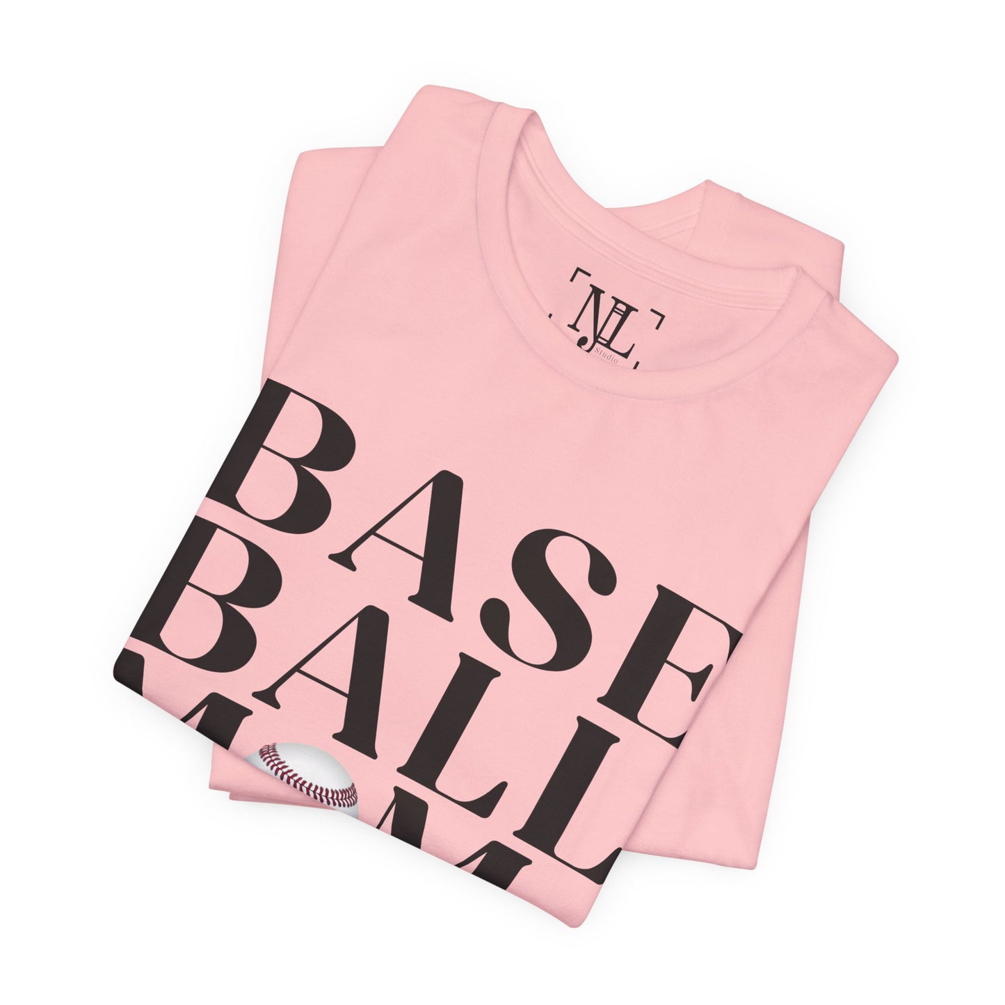 Baseball Mom T-Shirt – Retro Script with Baseball Graphic