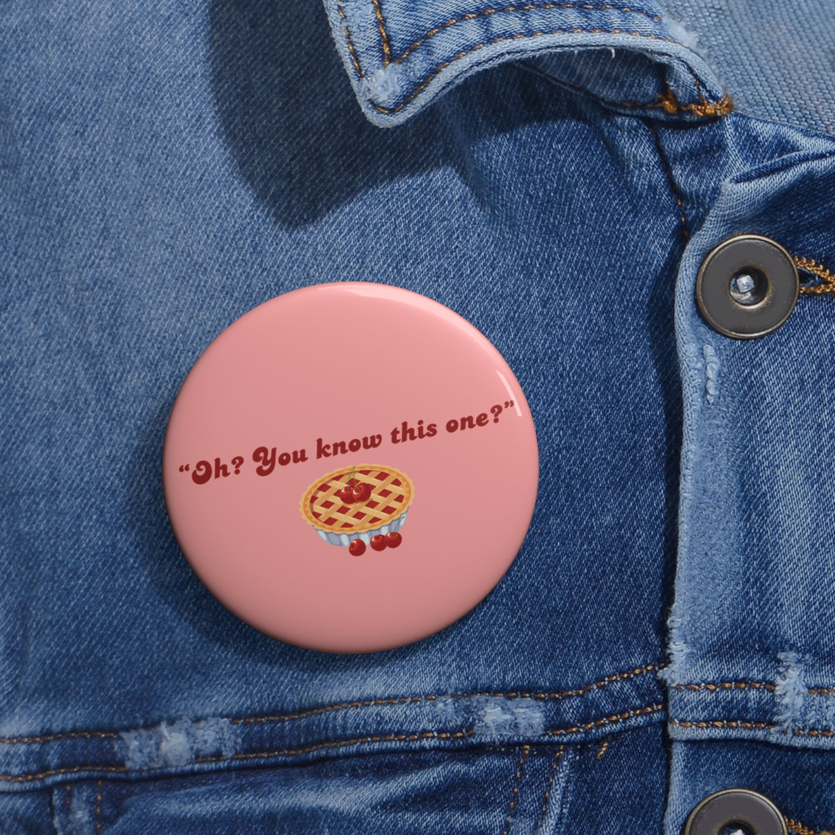 Oh? You know this one? Cherry Pie - Hockey Romance Inspired Pin Button