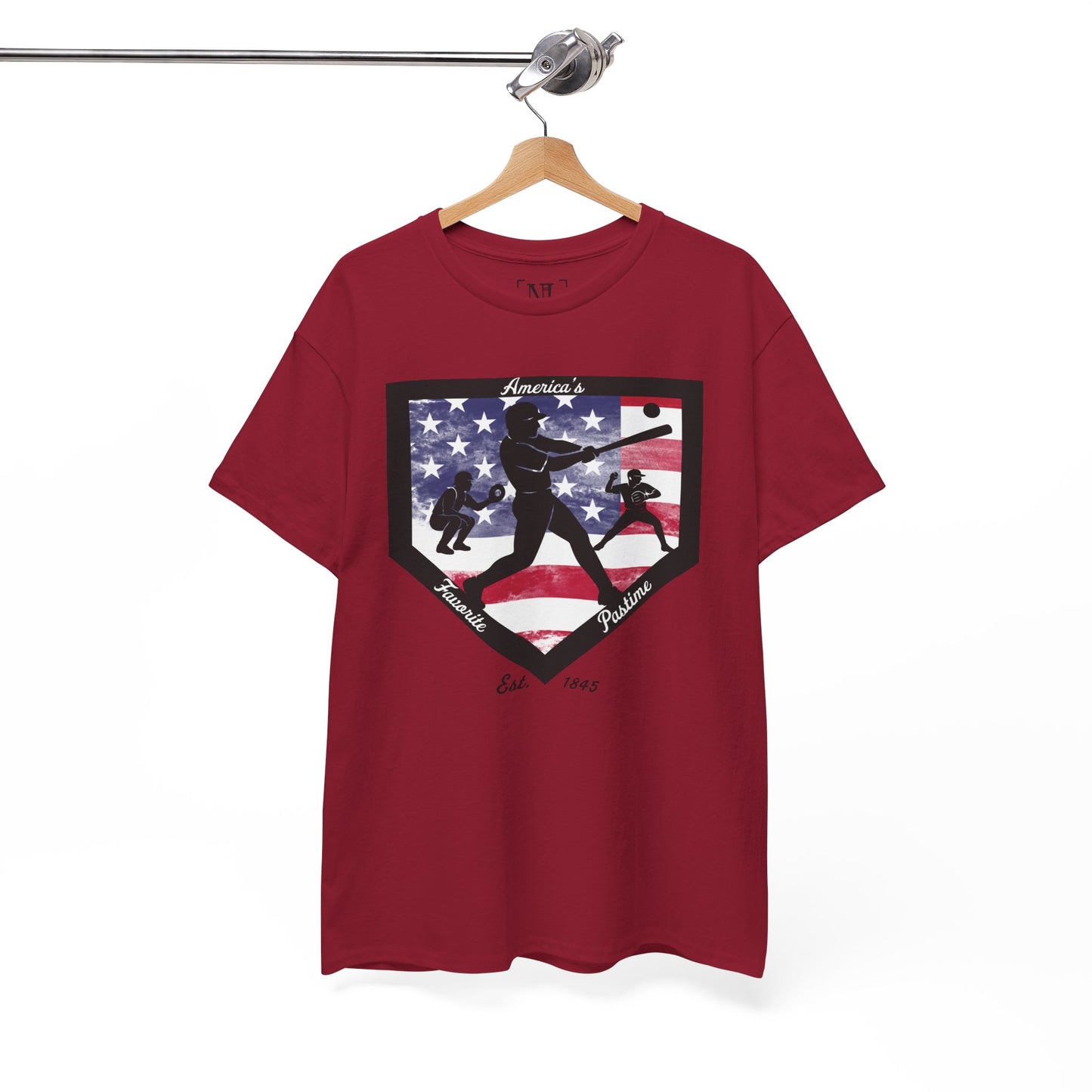 Baseball Home Plate American Flag T‑Shirt – America's Favorite Pastime Design