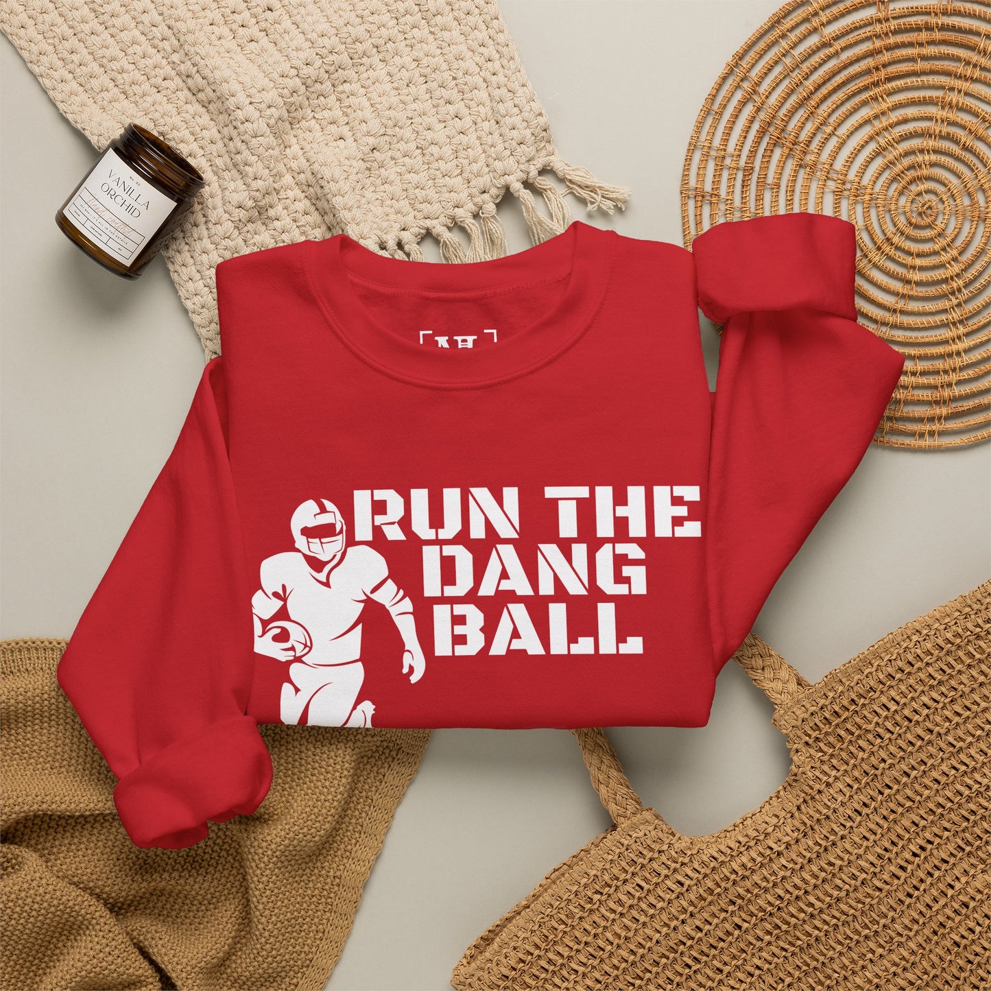 Football 'Run the Dang Ball' Crewneck Sweatshirt (White Text)
