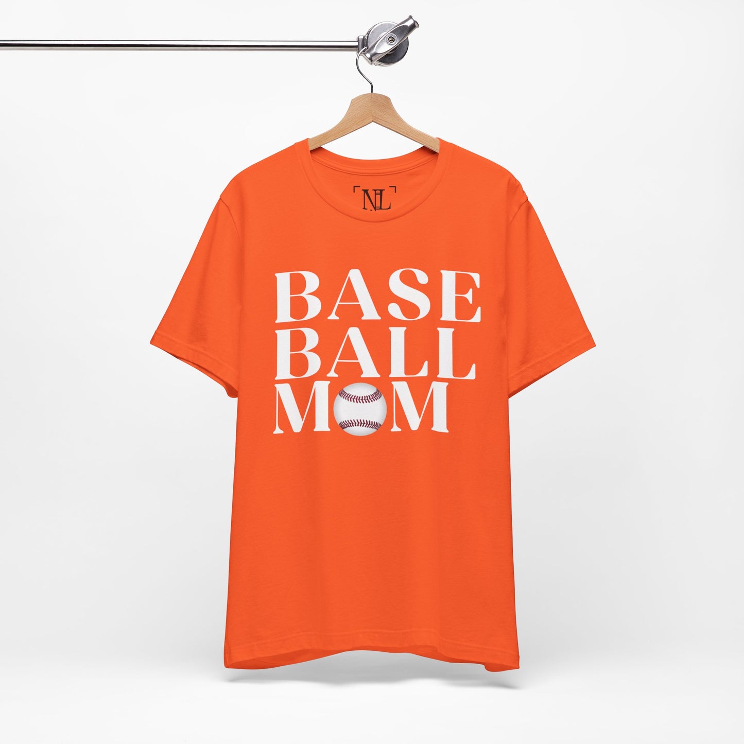 Baseball Mom T-Shirt – Retro Script with Baseball Graphic