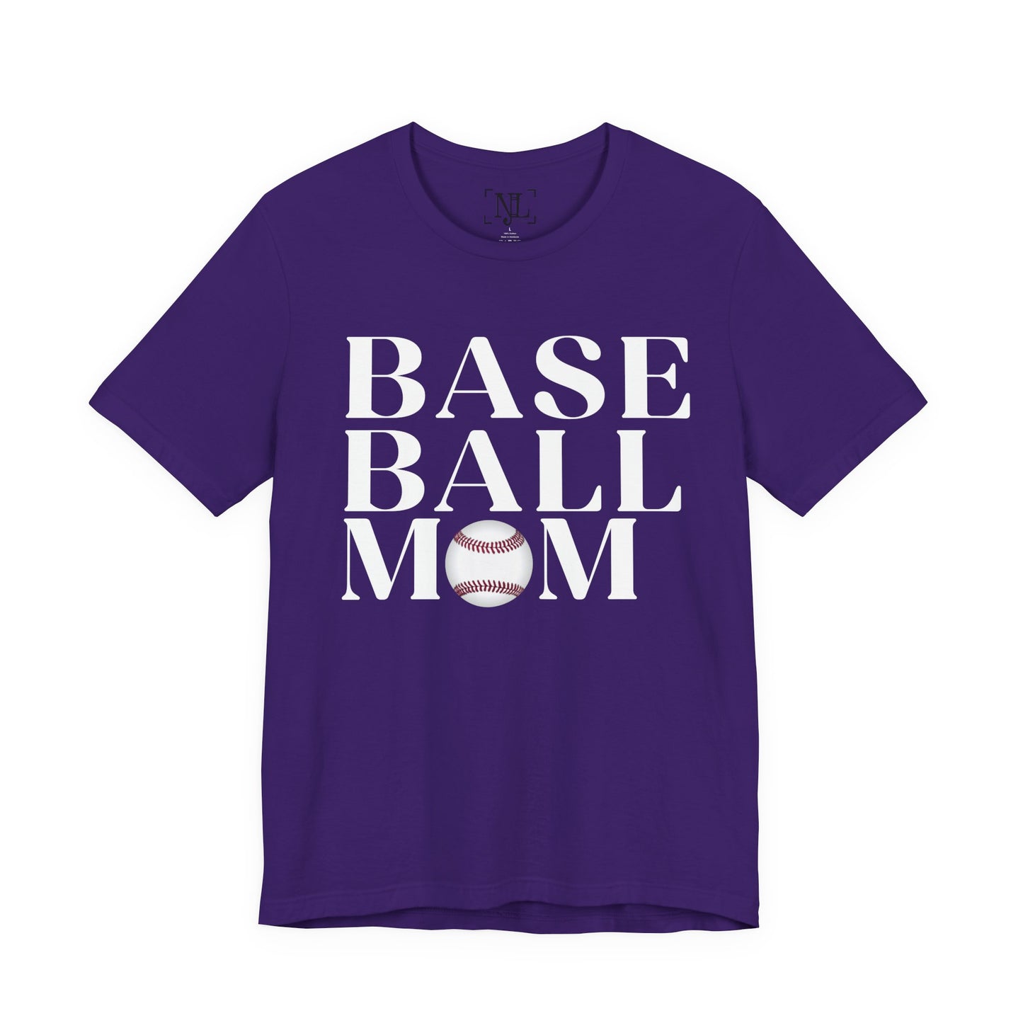 Baseball Mom T-Shirt – Retro Script with Baseball Graphic