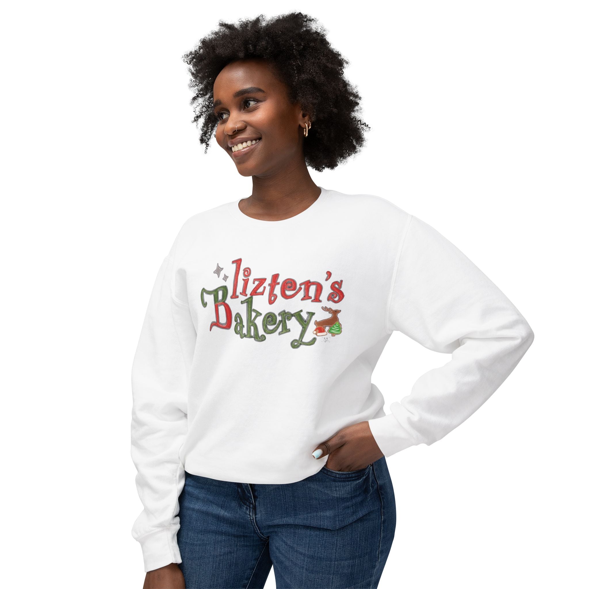 Blitzen's Bakery Crewneck Christmas Sweatshirt