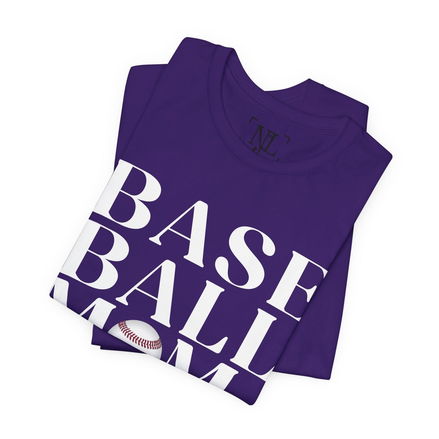 Baseball Mom T-Shirt – Retro Script with Baseball Graphic
