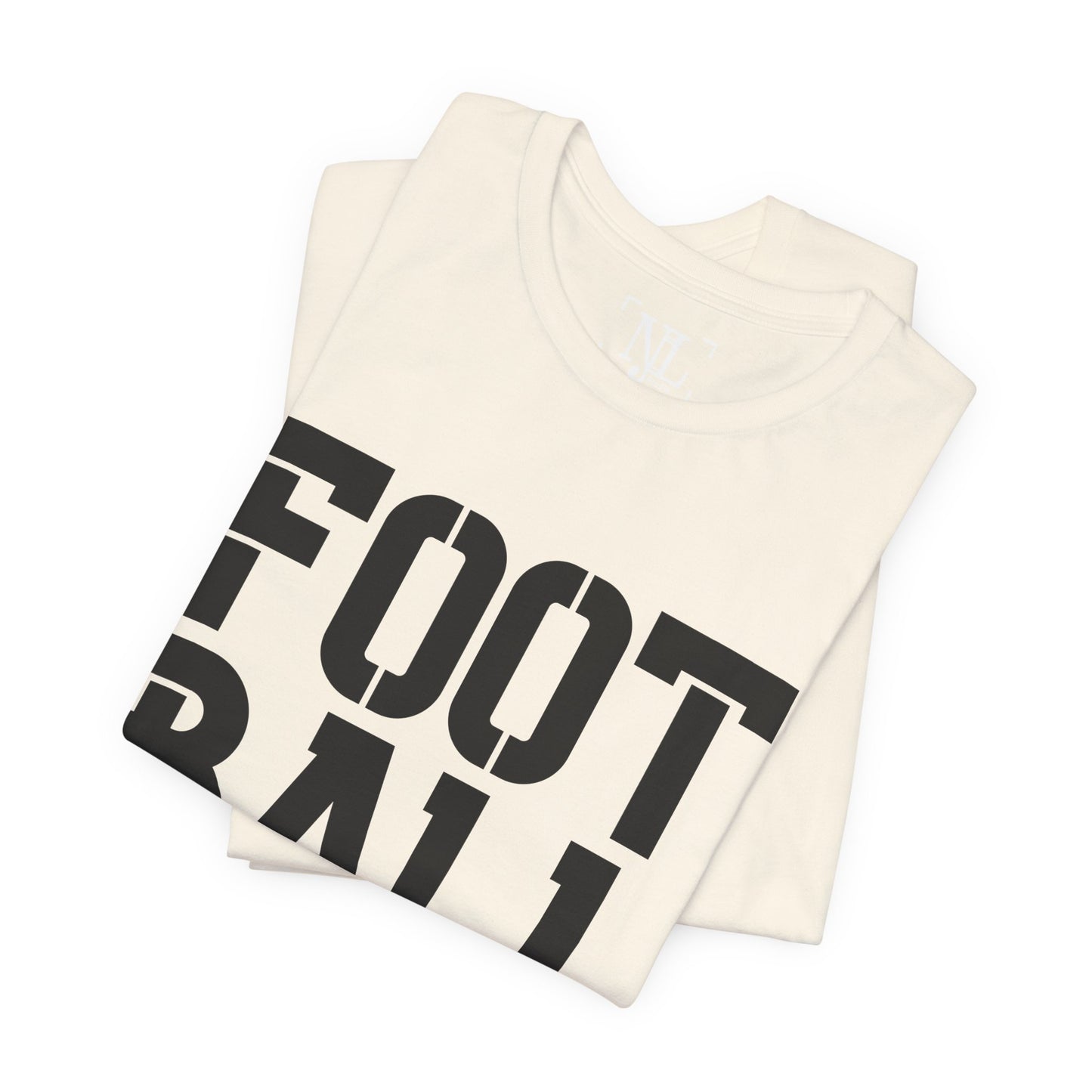 Football Mom T-Shirt – Bold Stacked Text with Football Graphic