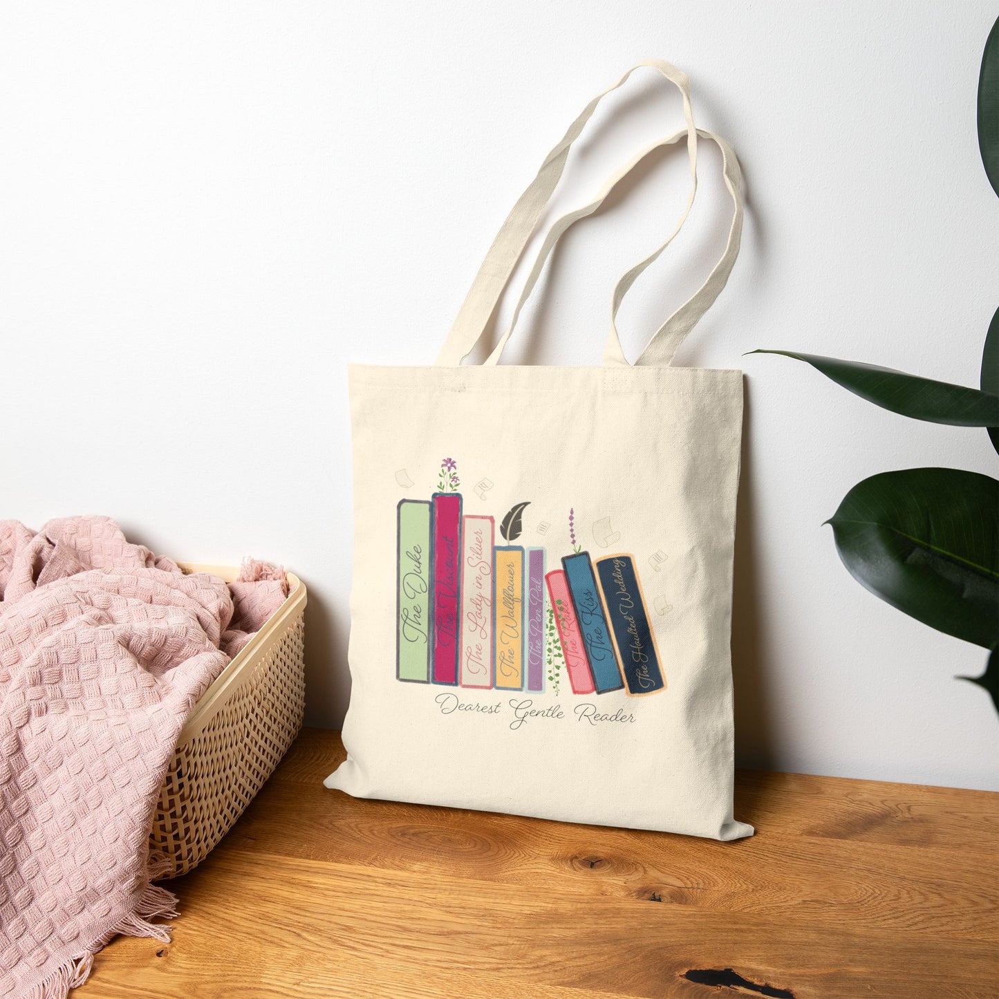 Dearest Gentle Reader Book Stack - Regency Romance Inspired Tote