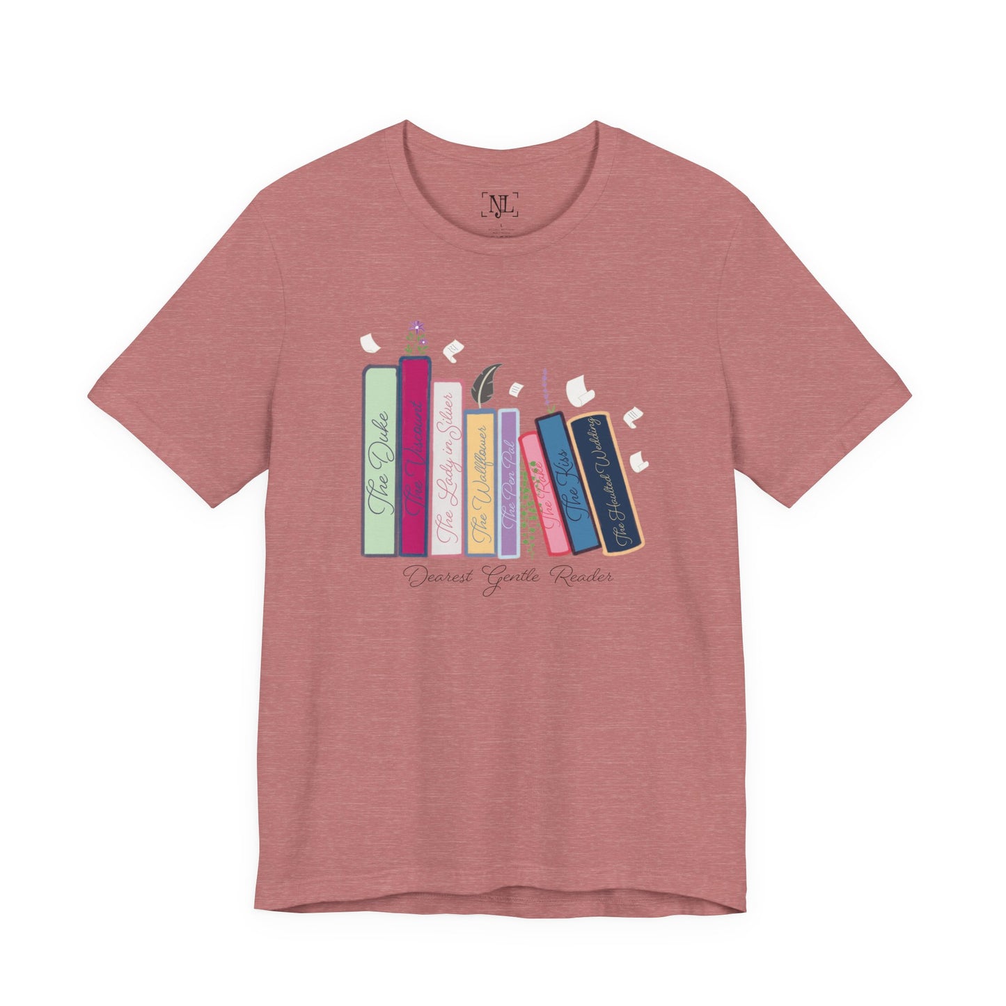 Dearest Gentle Reader Book Stack - Regency Romance Inspired Tee
