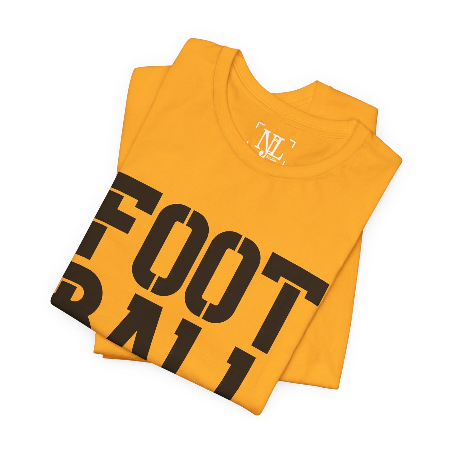 Football Mom T-Shirt – Bold Stacked Text with Football Graphic