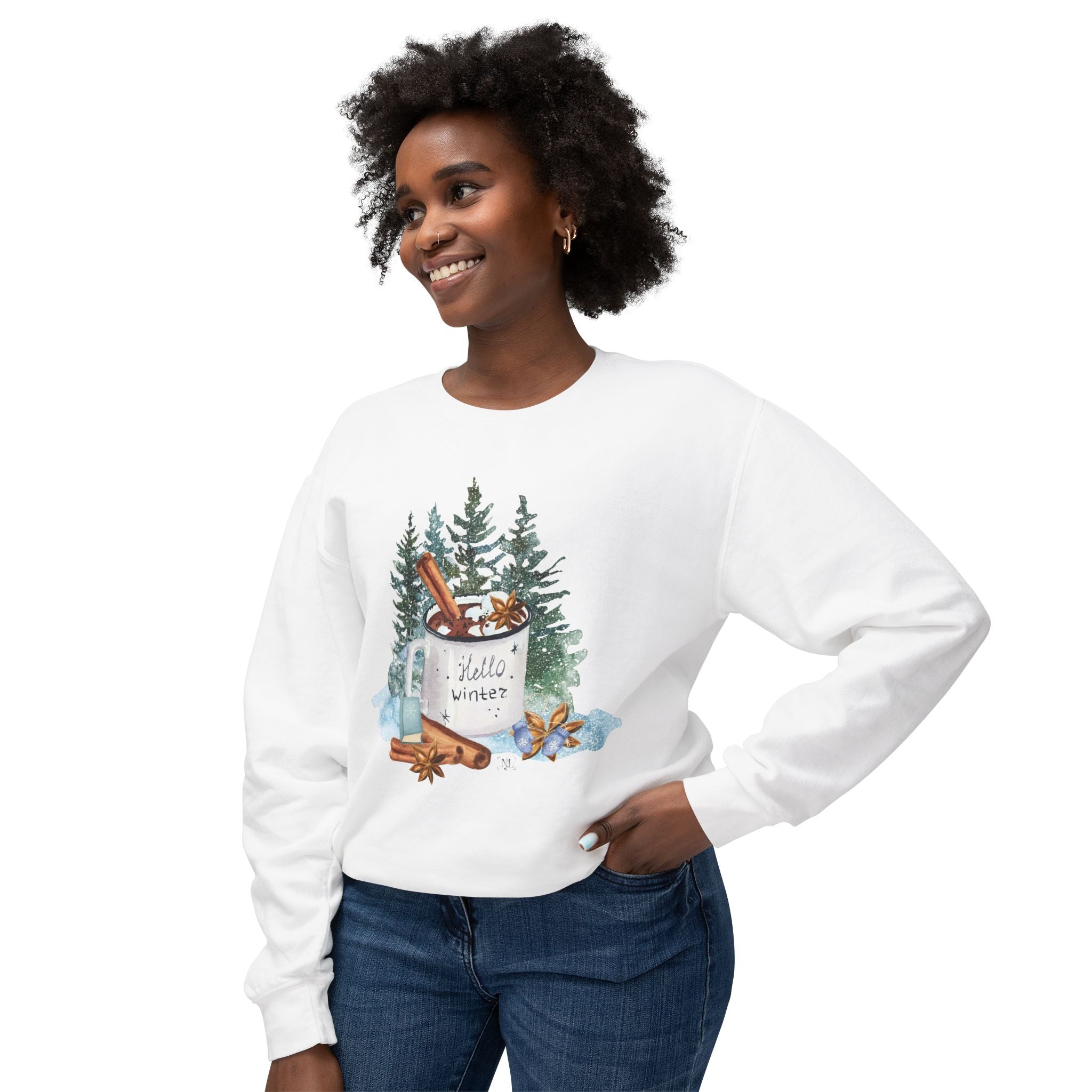 Hello Winter Mug Crewneck Sweatshirt