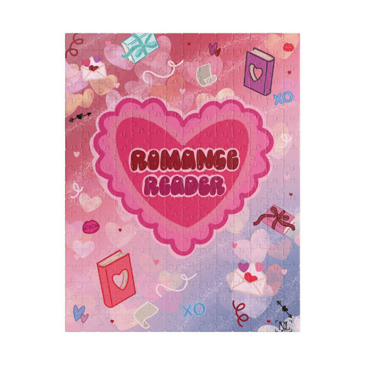 Romance Reader Heart Jigsaw Puzzle — Cute Valentine’s Day Romantic Book Lover Puzzle