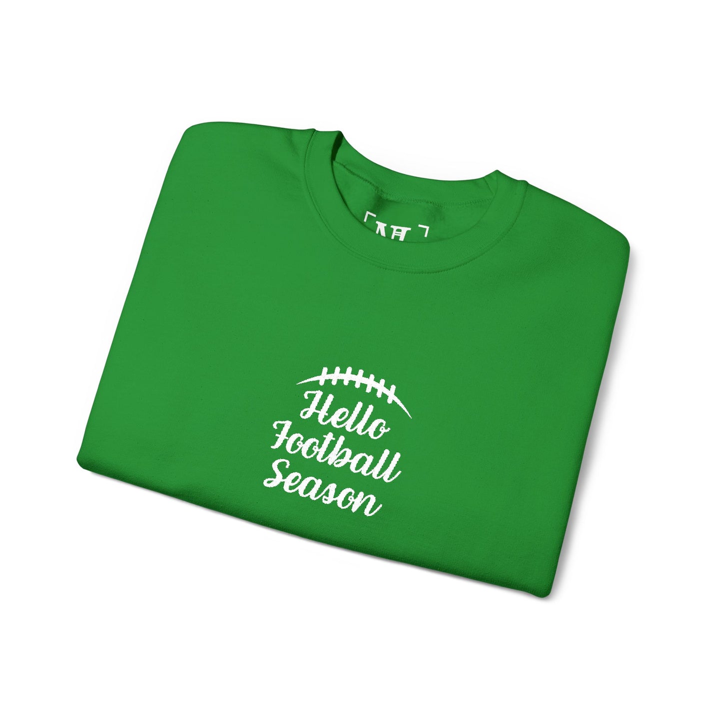 Hello Football Season Sweatshirt — Cozy Game Day Crewneck (White Text)