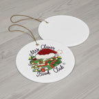 Mrs. Claus Book Club Ceramic Christmas Ornament