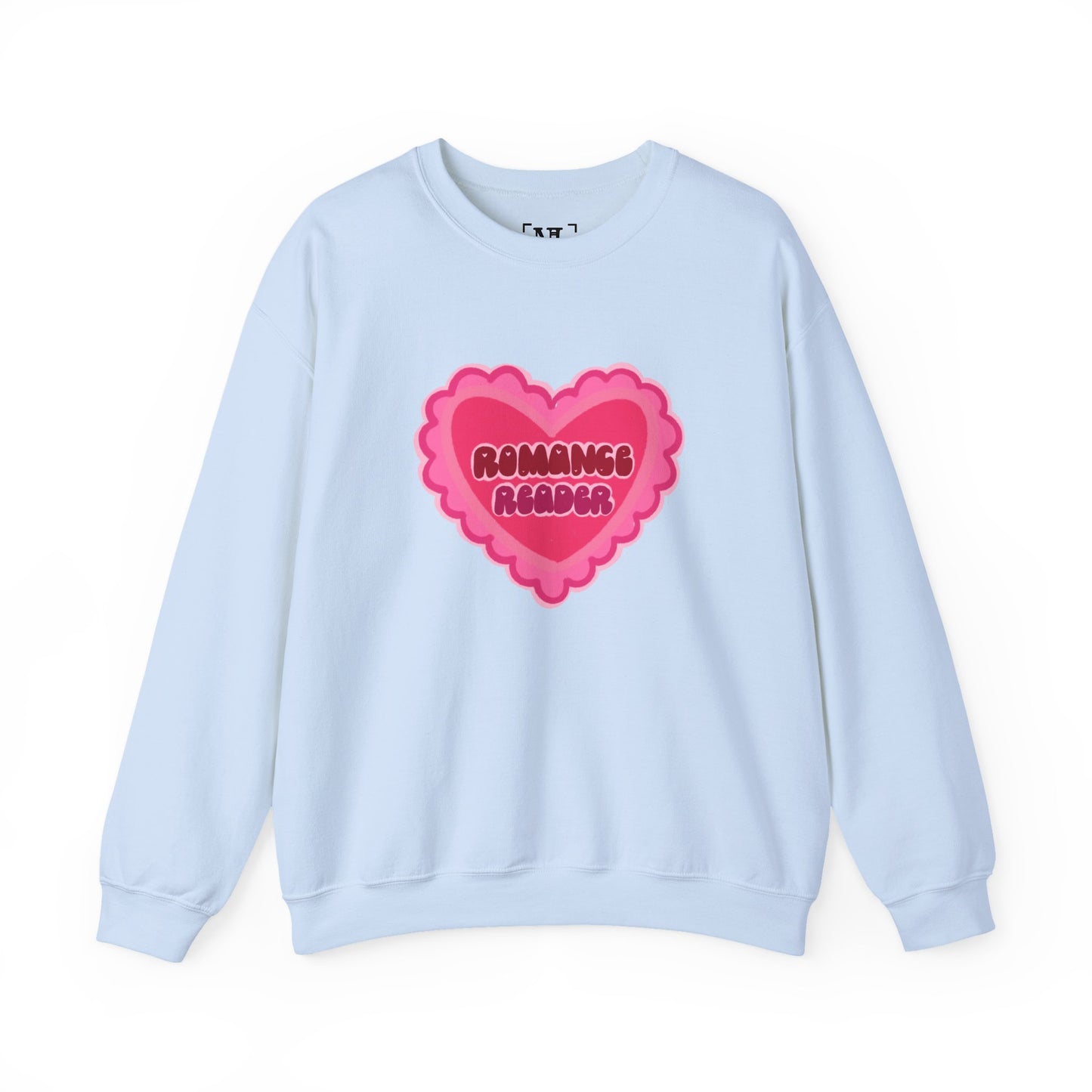 Romance Reader Heart Logo - Cozy Bookish Crewneck Sweatshirt