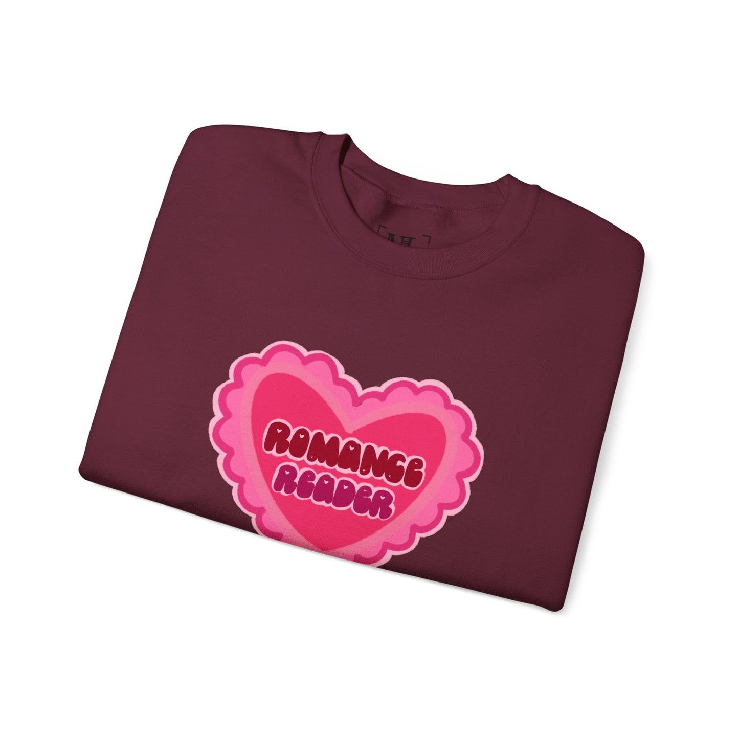 Romance Reader Heart Logo - Cozy Bookish Crewneck Sweatshirt