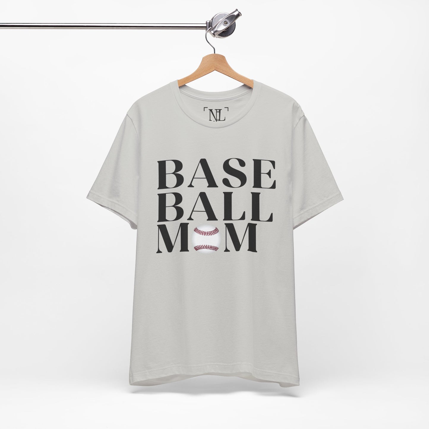 Baseball Mom T-Shirt – Retro Script with Baseball Graphic