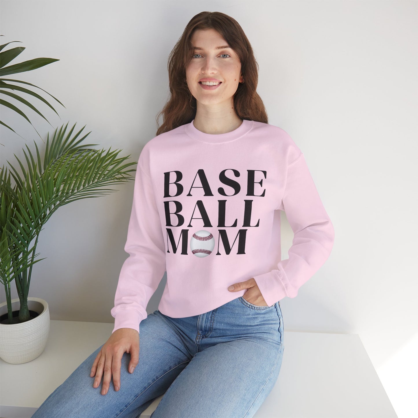 Baseball Mom Crewneck Sweatshirt - Baseball Graphic Pullover for Moms