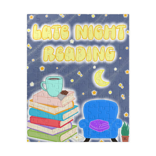 Late Night Reading Puzzle — Cozy Booklover Jigsaw (110–520 pcs)