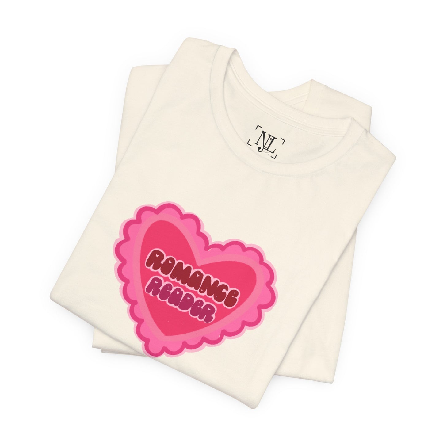 Romance Reader Heart Logo — Bookish Tee