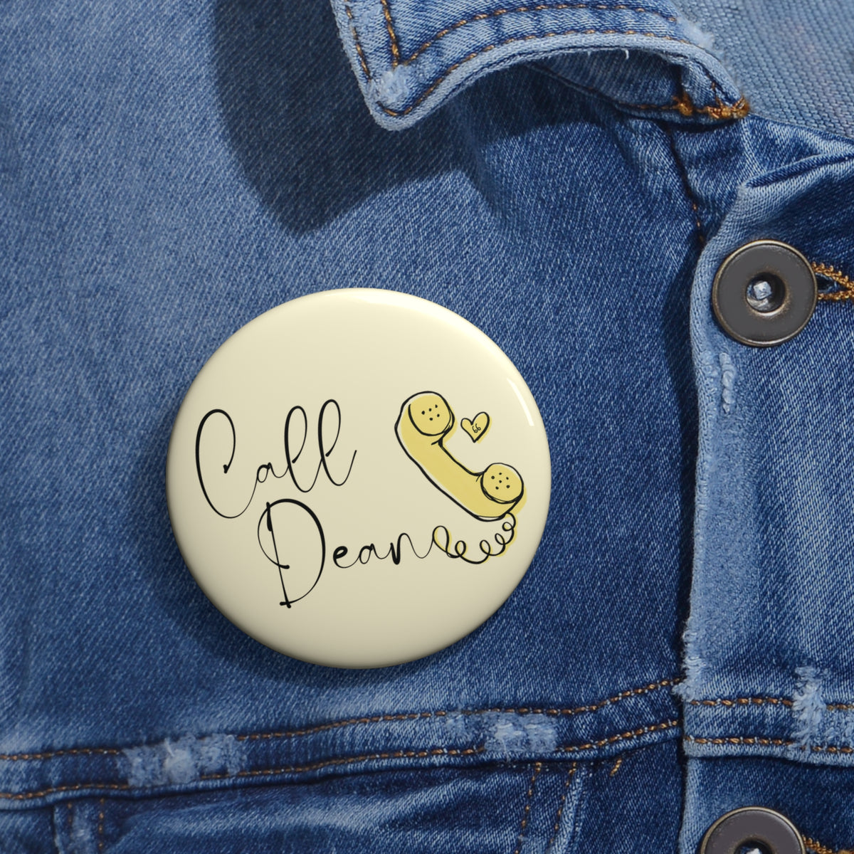 Call Dean - Hockey Romance Inspired Pin Button