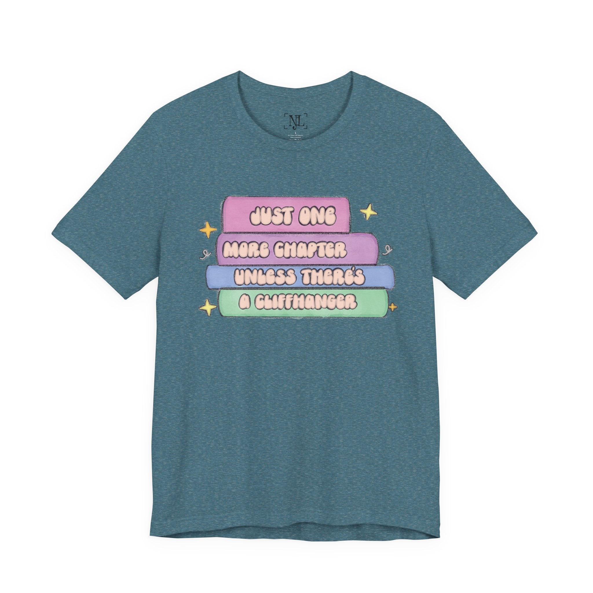 Book Lover Tee — "Just One More Chapter Unless There’s A Cliffhanger" Pastel Graphic