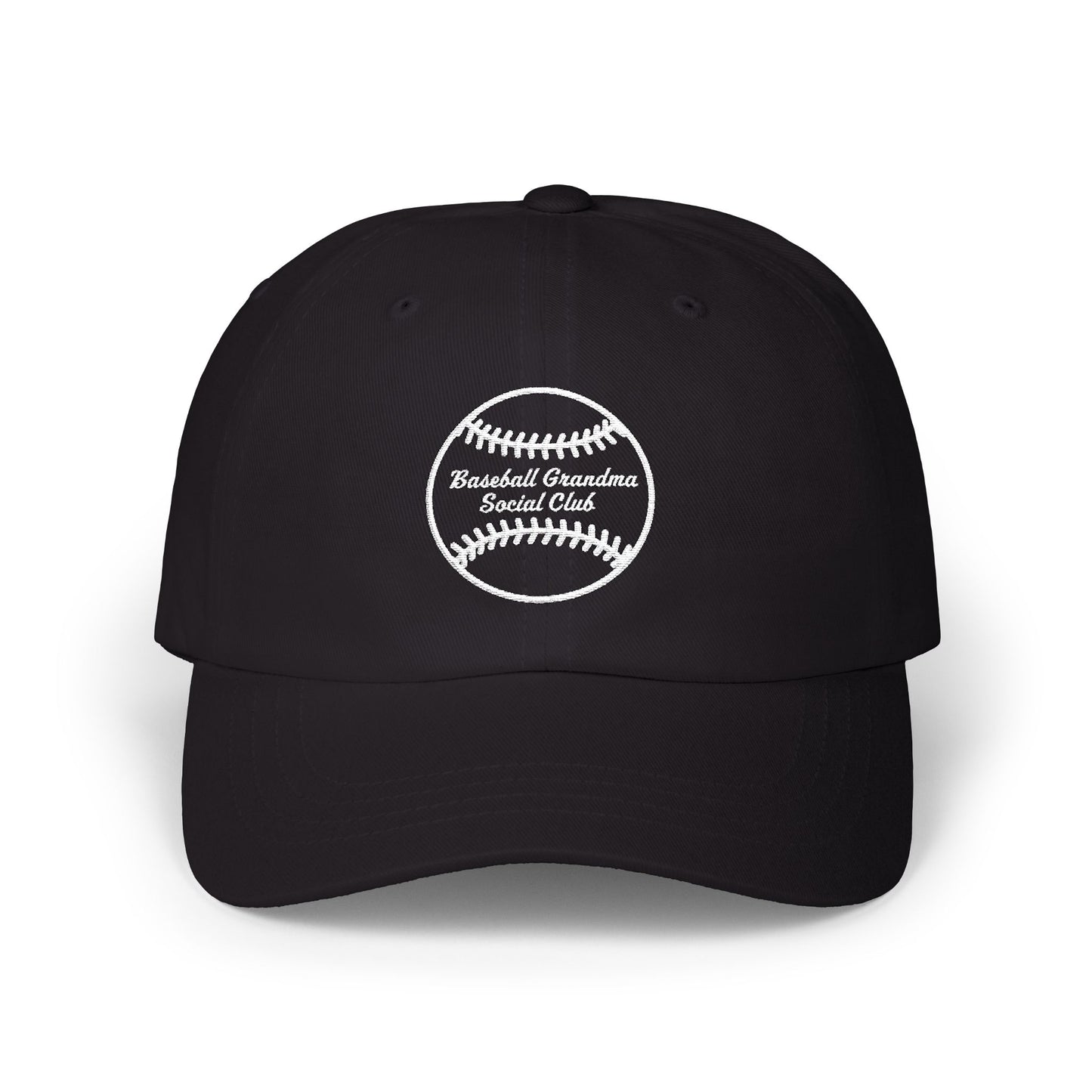 Baseball Grandma Social Club - Dad Cap White Embroidered