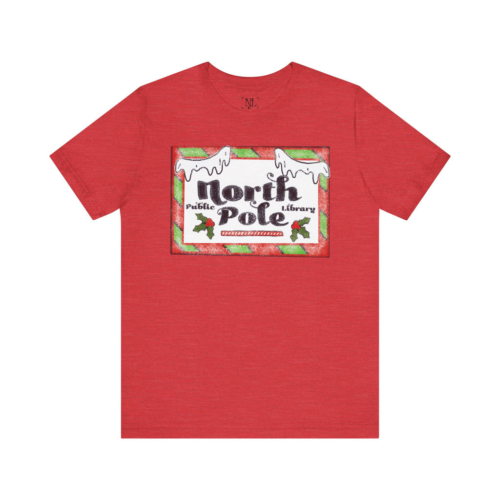 North Pole Library Short Sleeve Christmas Tee