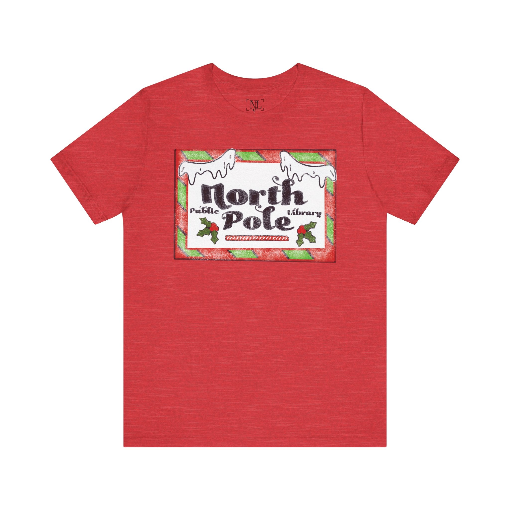 North Pole Library Short Sleeve Christmas Tee
