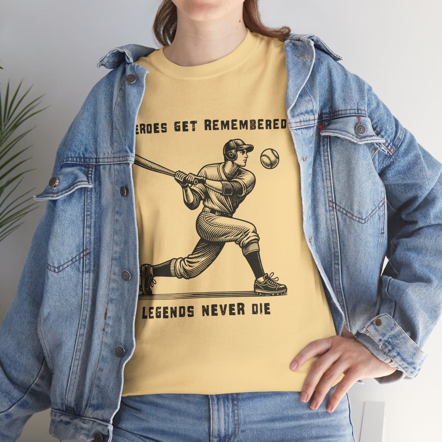 Baseball Legends T‑Shirt — "Heroes Get Remembered, Legends Never Die" Tribute Tee
