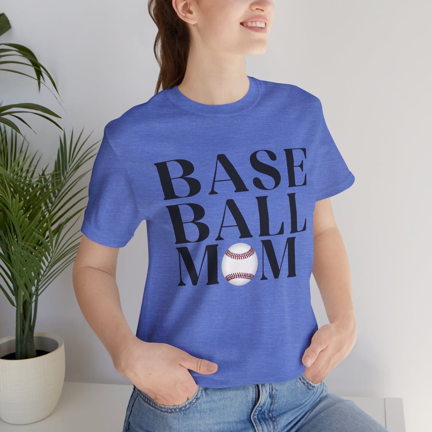 Baseball Mom T-Shirt – Retro Script with Baseball Graphic