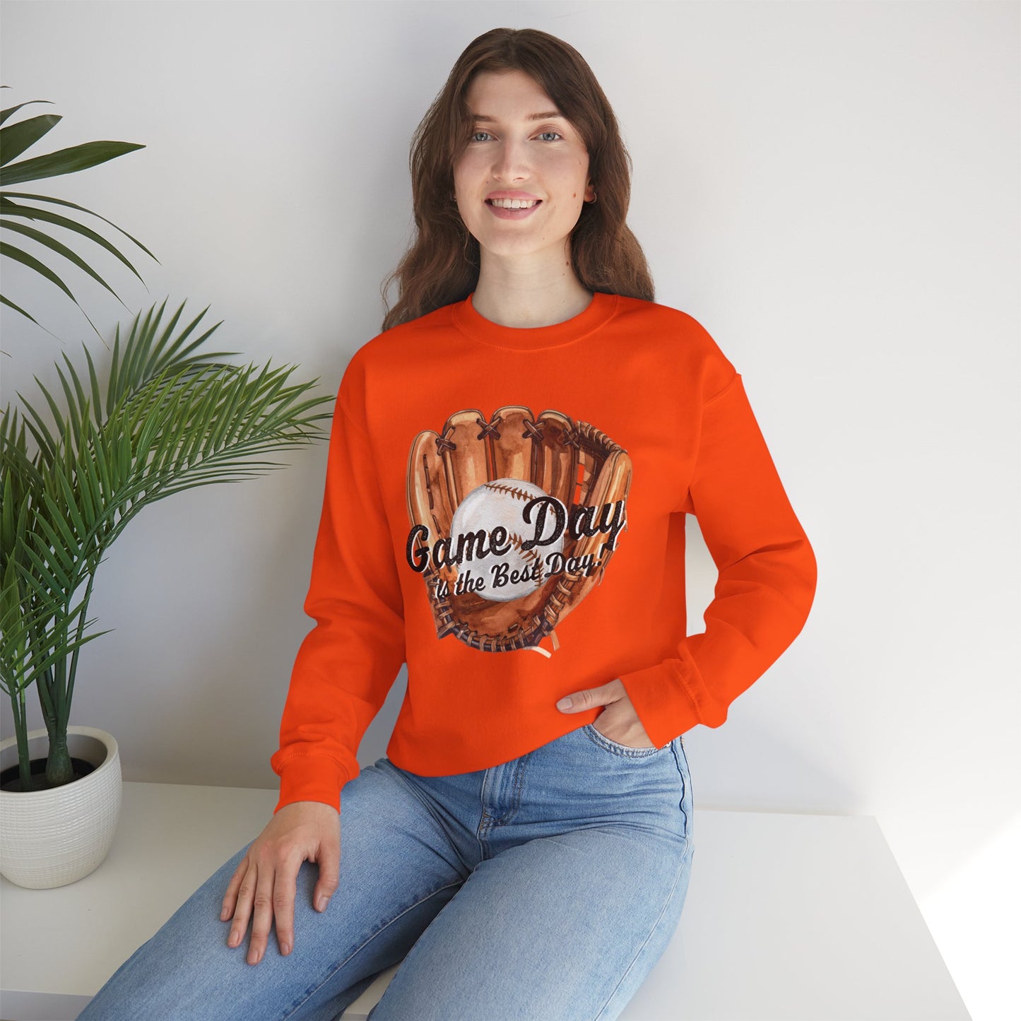 Game Day Baseball Sweatshirt — "Game Day is the Best Day" Crewneck