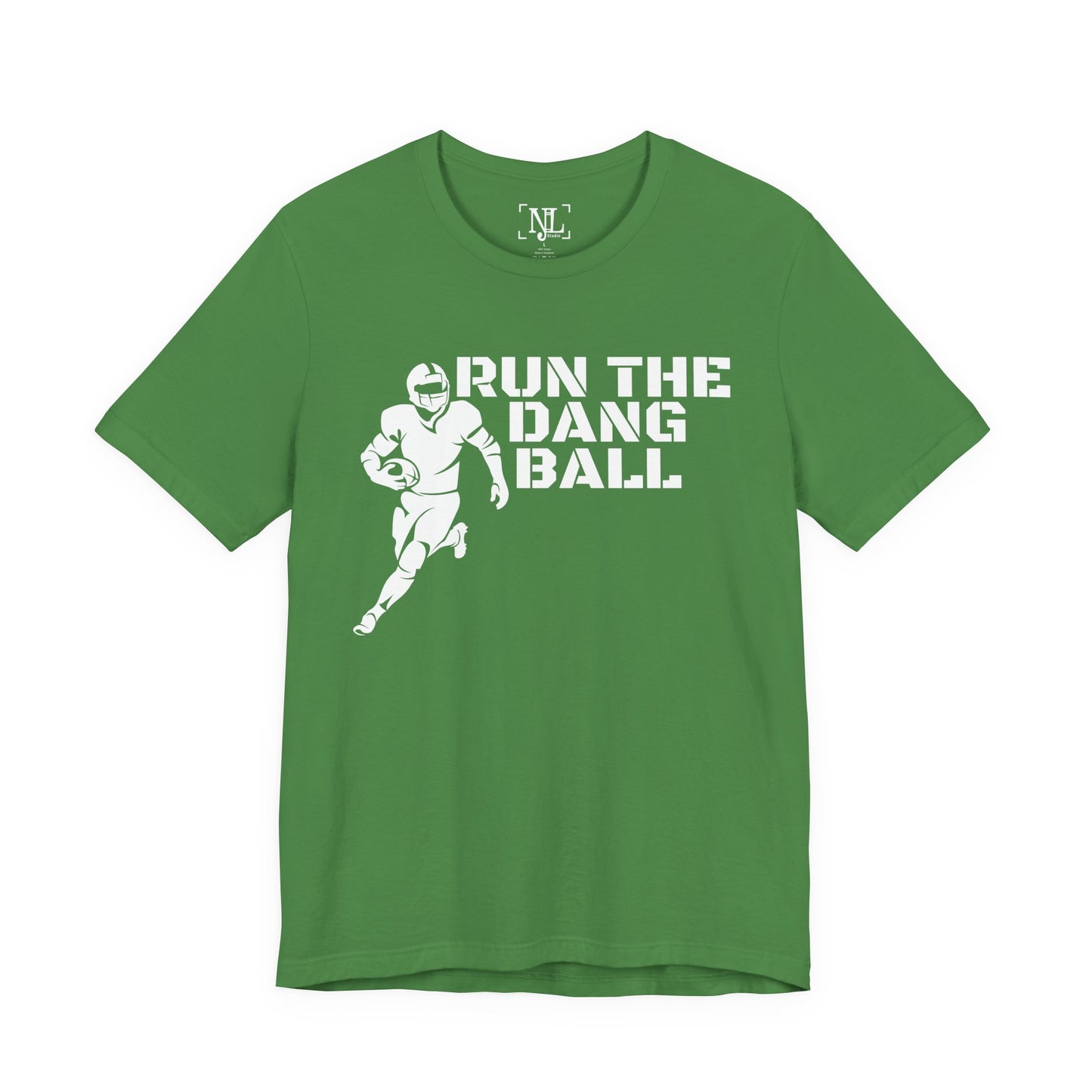 Run the Dang Ball T-Shirt — Football Player Graphic Tee (White Text)