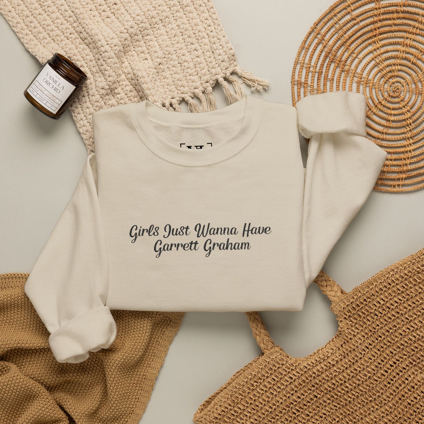 Girls Just Wanna Have Garrett Graham - Hockey Romance Inspired Embroidered Sweatshirt